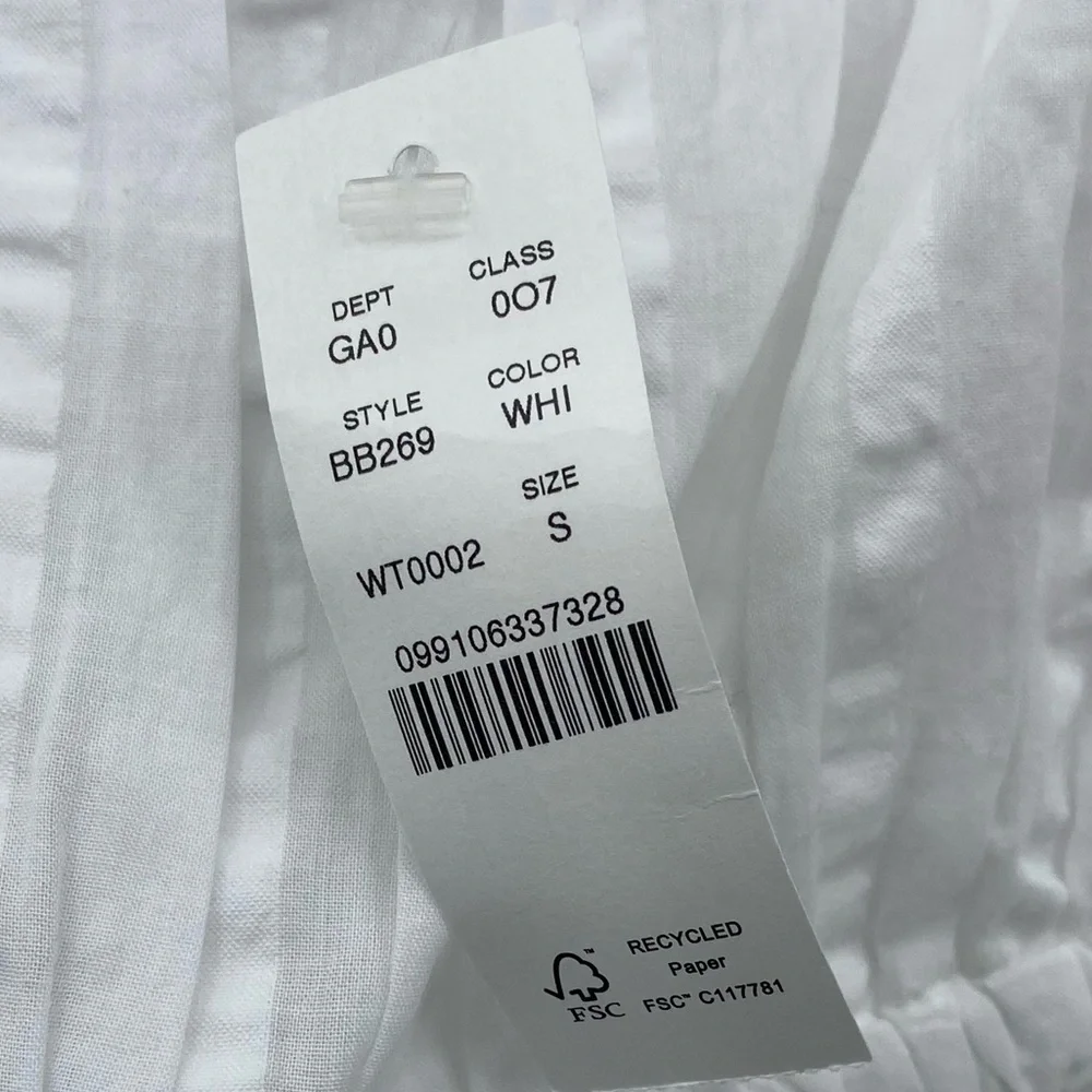 J.Crew White Cotton Puff Sleeve Blouse size S